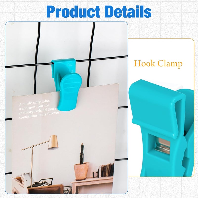 Starry 25 PCS Grid Wall Clips, Colorful Gridwall Sign Holder, Multifunctional Plastic Display Sign Holder Panel Clips for Home, Retail, Workspace Organization & Displays - Image 4